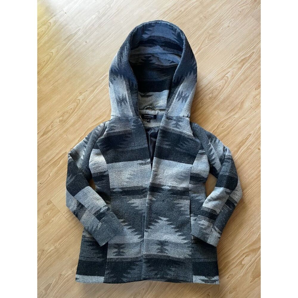 geometric native aztec western boho zigzag print hoodie jacket